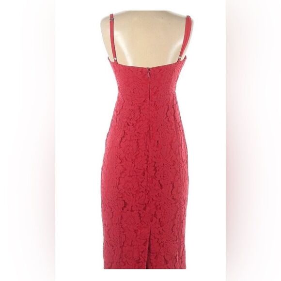 Red Holiday Lace Party Dress Fame & Partners The Max Size 6 - Picture 2 of 7